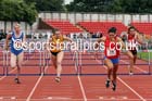 Senior girls 100 metres hurdles, English Schools Track and Field. Photo: David T. Hewitson/Sports for All Pics